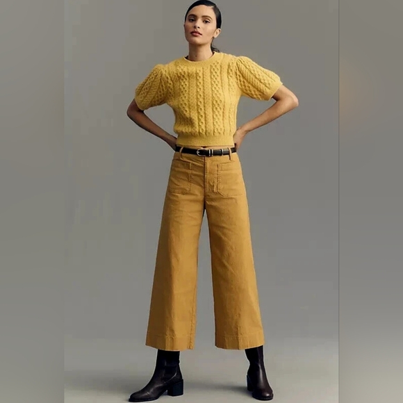 Anthropologie-Maeve Linen Blended Wide-Leg Pants - Picture 5 of 6